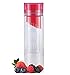 24oz 'Choose To Infuse' Colored-Top Infusion Infuser Water Bottle - FREE 'Infused Water' Recipe Guide eBook Included.