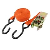 Allegra K Ratchet 5M Strap Tie Down Nylon Webbing Luggage Strap Orange