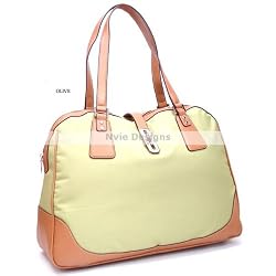 Olive Mini Weekender with Leather Trims