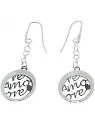 Medallion Amore Earrings in Sterling Silver