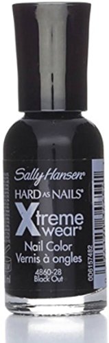 Sally Hansen Hard as Nails Xtreme Wear, Black Out [28], 0.4 oz