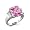 Bling Jewelry Sterling Silver Emerald-Cut Pink CZ Three Stone Engagement Ring - Size 5