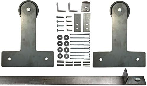 Sliding Barn Door Hardware Kit T Strap Design with 5 Ft. Track Included - Made in USA