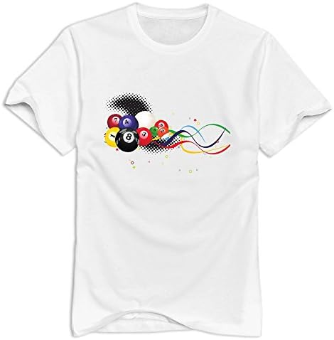 KWYU Men's Billiards T-Shirt White US Size M