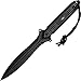 UZI UZK-FXB-004 Stealth Commander II Fixed Knife with Partially Serrated Stainless Steel Blade and Aluminum Handle, Black