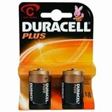 Duracell plus size C alkaline battery x2