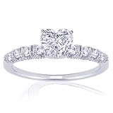 1 Ct Heart Shaped Diamond Engagement Ring 14K SI2-H EGL 1 Ct Heart Shaped Diamond Engagement Ring 14K SI2-H EGL