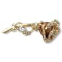 Vintage Golden Crystal Rose Bud Brooch Gifts