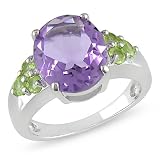 4 Carat Amethyst and Peridot Ring w/ Sterling Silver 41khY7zxG8L. SL160 4 Carat Amethyst and Peridot Ring w/ Sterling Silver