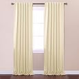Best Home Fashion Thermal Insulated Blackout Curtains - Back Tab/ Rod Pocket - Beige - 52"W x 120"L - (Set of 2 Panels)