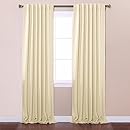 Best Home Fashion Thermal Insulated Blackout Curtains - Back Tab/ Rod Pocket - Beige - 52"W x 120"L - (Set of 2 Panels)