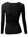 Doublju Womens Basic V-Neck Long Sleeve T-Shirt