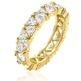 Cubic Zirconia Bands - Gold Plated Trillion Eternity CZ Band