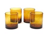 Certified International Amber Bubble 14-ounce Double Old Fashion ,Set of 4