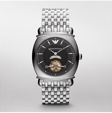 Armani Meccanico Automatic Black Dial Men's Watch - AR4636