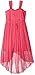 Emerald Sundae Girls' Sheer Matte Jersey Fuchsia With Jewel Trim Dress