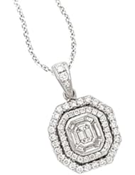 Tivolia Collection 18kt White Gold Baguette Diamond Pendant