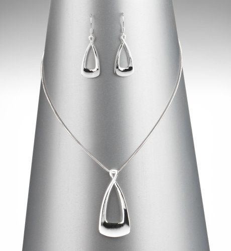 Drop Silver Effect Necklace & Earrings Set