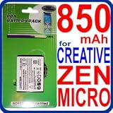 HQRP 850mAh Li-Ion replacement Battery for Creative Zen Micro MP3 Player