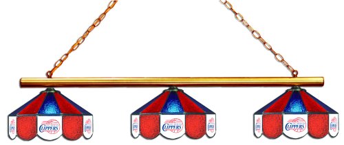 NBA Los Angeles Clippers Three Shade Stained Glass Billiard Table Lamp