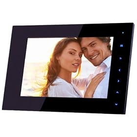NIX Designer Series Cordless 7 inch Digital Photo Frame, Internal Rechargeable Battery, 2GB Internal Memory, Auto Rotate Sensor & 'Blue Lite' Touch Sensitive Controls - TS07C