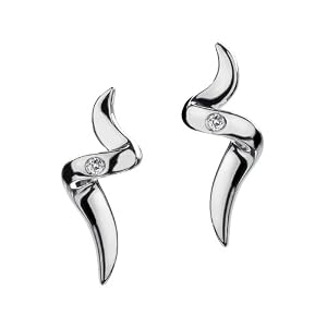 Hot Diamonds Spiral Silver And Diamond Earrings
