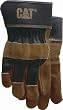 CAT Premium Brown/Black Leather Palm Work Gloves - Large #CAT013200L