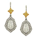 Kite Shaped ER w/ FY Princess/Pave Diamonds 1.52cttw