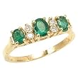 14K Yellow Gold Emerald and Diamond Ring