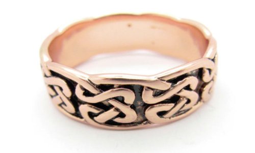 Copper Celtic Ring CTR625 - Size 11 - 1/4 of an inch wide