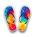 Flip Flop Sticker Graphic Vinyl Waterproof Decal for car Truck Laptop Custom Contour Cut (Rainbow Tie Die)