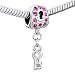 Pugster Lock Dangle Key Pink Crystal Bead Pandora Chamilia Biagi Charms Compatible