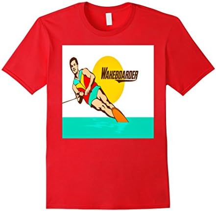 Men's Wake Board Man T-Shirt Small Red