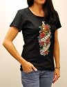 Harley-Davidson® Women's Short Sleeve Rose Bling Tee Shirt-LIMITED EDITION. Embellished front and back. Black 96718-08VW; White 96717-10VW