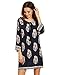 Floerns Women's Bohemian Neck Tie Floral Print Ethnic Style Shift Dress Black XL