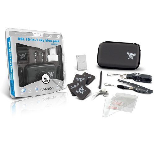 Canyon CNG-DS06 Zubeh&ouml;r Paket f&uuml;r Nintendo DS Lite inkl. (Schutzh&uuml;lle , Spielh&uuml;llen, Kopfh&ouml;rer, Ersatzstift) grau