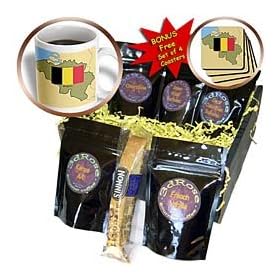 777images Flags and Maps - The map and flag of Belgium with Belgium printed in English,... by 3dRose LLC