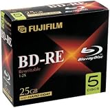 Fujifilm Media 25303606 BD-RE Blue Ray Disc Re-Writable 10MM Jewel Case - 5 Pack Box