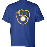 Milwaukee Brewers -Royal Blue- Cooperstown Throwback Official Logo T-Shirt