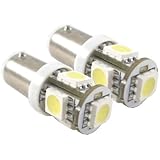2pcs BA9 BA9s 5-SMD 12V Light LED bulbs 64113 1895 57 - White