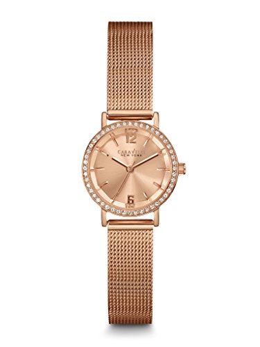 Caravelle New York Women's 44L158 Rose Gold-Tone Watch with Mesh Band