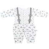 ボディースーツ カバーオール ベビー服 子供用 綿 かわいい 肌触りいい 快適 柔らか 出産祝い 誕生日ギフト グレー 73cm