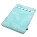 Case Star ® Feather Series Soft Neoprene Laptop Notebook Ultrabook Sleeve Carrying Case Bag for Macbook Pro Macbook Air A1304 13-Inch / 13.3-Inch (Turquoise Blue Color with White Feather)