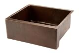 25 Copper Hammered Kitchen Apron Single Basin Sink