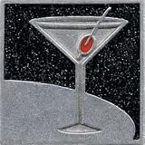 Black Sparkle Martini Decorative Magnet