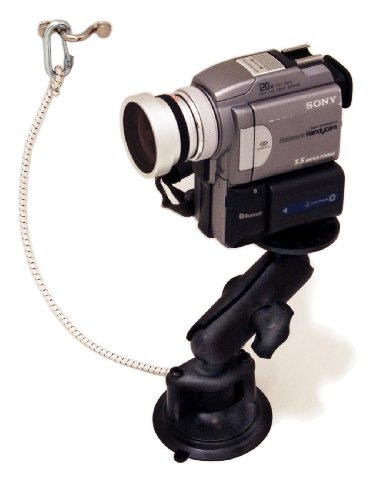 Kayalu Gear Locking Suction Video Camera Mount | 100% marine-grade materials | Industrial quality RAM Mounts hardware | Nylon-coated bungee tether | Steel breech clip | Ships tested, assembled | Portable for boat, kayak, car & truck.