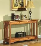 IMAGE OF Anthony OCST470 - Mission Style Sofa Console Table in Medium Oak Finish