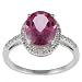 10k White Gold Oval Pink Topaz and Diamond Ring (1/10 TDW)