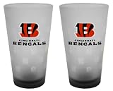 Cincinnati Bengals Frosted Pint Glass (16-Ounce, Set of 2)