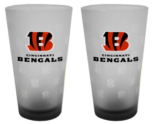 Cincinnati Bengals Frosted Pint Glass (16-Ounce, Set of 2)